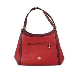 Coach (C6828) Kristy Red Apple Pebbled Leather Triple Compartment Shoulder Bag